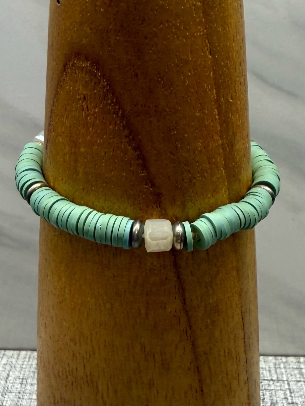 Turquoise Heishi Bead Stretch Bracelet